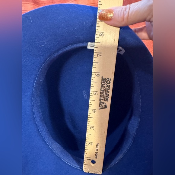 Betmar 100% Wool Cloche Hat Cobalt Blue w/ Grosgrain Bow Made in USA - Picture 11 of 11